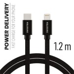 Swissten Kabel Textile USB - C/Ligh 1,2m, černý