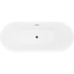MEXEN/S - Lotos volně stojící vana 180 x 75, bílá/černá, sifon a přepad grafit metal 52051807775-95