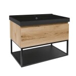 Koupelnová skříňka s umyvadlem SAT B-Way 59x30x45 cm dub mat BWAY60OAKFU1B BWAY60OAKFU1B