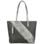 Stylová dámská koženková kabelka na rameno Anisia, tmavě stříbrná