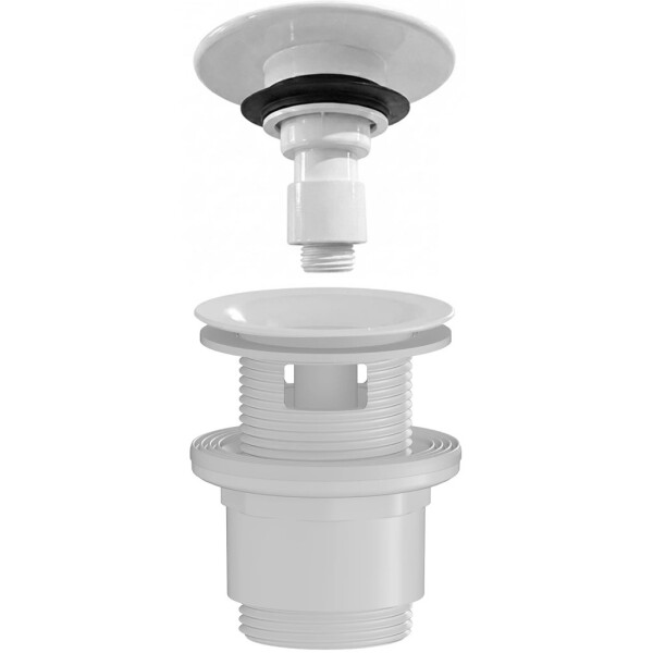 CERANO Umyvadlová výpusť - 5/4“ click-clack s přepadem - neuzavíratelná - plast - 35/50mm - bílá lesklá