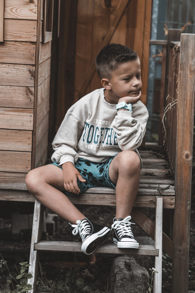 Dětské kožené vysoké tenisky Černe a bíle Marney 19