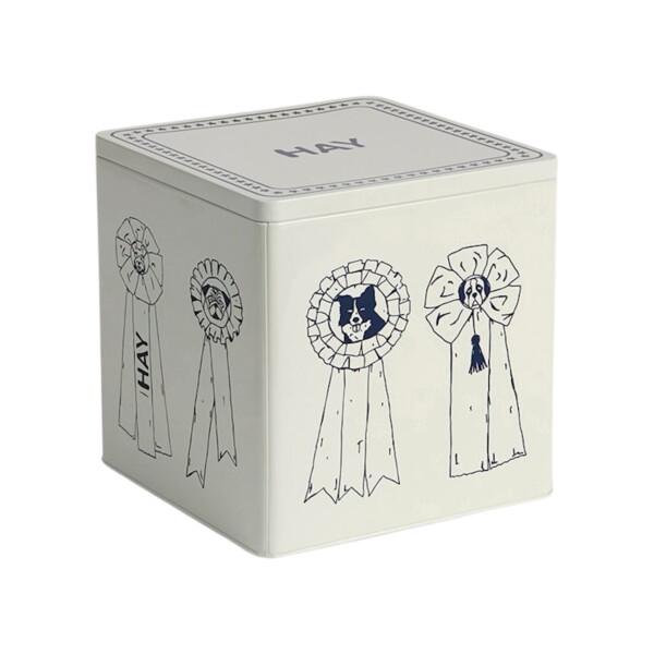 HAY Plechová dóza na granule Blue Large, modrá barva, kov