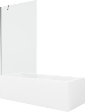 MEXEN/S - Cubik obdélníková vana 170 x 70 cm s panelem + vanová zástěna 100 cm, transparent, chrom 550317070X9510000001