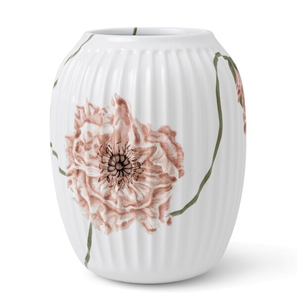 KÄHLER Porcelánová váza Hammershøi Poppy 20 cm, růžová barva, bílá barva, porcelán