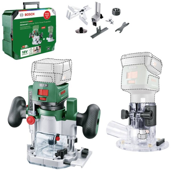 Bosch Home and Garden AdvancedTrimRouter 18V-8 Combi-Set Akumulátorová ohraňovací/horní fréza 2v1, 06039D5002