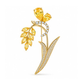 Brož Swarovski Elements Jeanette, Žlutá