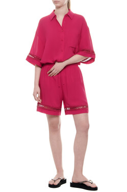 Dámská plážová košile 262732 4R338 01975 třešňová - Emporio Armani L/XL