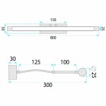 Koupelnové nástěnné LED svítidlo SWE018-1W 80cm Chrome OSW-20117