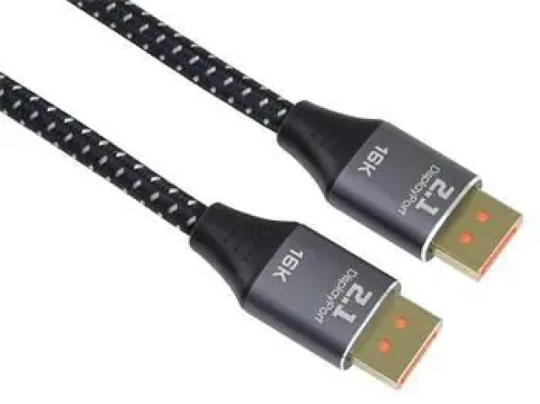 PremiumCord / Kabel DisplayPort 2.1 / 16K@60Hz / 8K@120Hz / 4K@240Hz / kovové a zlacené konektory / 1 m (8592220026028)