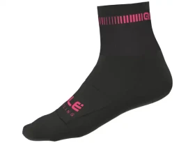 Alé Logo Q-Skin ponožky Black/Fluo Pink vel. S
