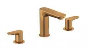 DURAVIT - Wave Umyvadlová baterie s výpustí Push-Open, 3-otvorová instalace, kartáčovaný bronz WA1060005004