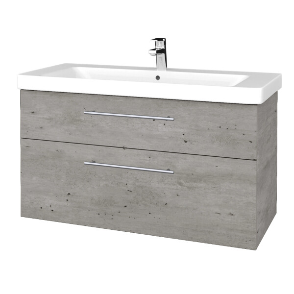 Dřevojas - Umyvadlová skříňka Q MAX SZZ2 105 - D01 Beton / Úchytka T02 / D01 Beton 331641B