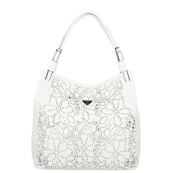 Trendy dámská koženková kabelka na rameno Tiara, bílá