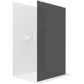 CERANO Sprchová zástěna Walk-in Onyx Duo L/P - 8 mm - kulatá vzpěra - bílá matná, grafitové sklo - 50x200 cm