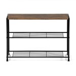 Botník, 2 police, MDF, dekor staré dřevo sonoma, černý kov