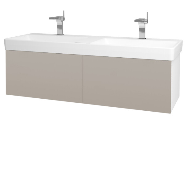 Dřevojas - Koupelnová skříňka VARIANTE SZZ2 130 pro umyvadlo Laufen Pro S - N01 Bílá lesk / N07 Stone 196103