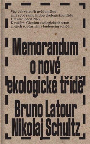 Memorandum o nové ekologické třídě