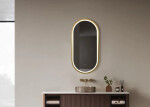 Zrcadlo se senzorem SAT Aurum 40x80 cm broušené zlato SATZAUR4080BZ SATZAUR4080BZ