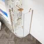 GELCO - TRINITY GOLD čtvrtkruhový kout 900x900 levý, čiré sklo, GT6590CL-G GT6590CL-G