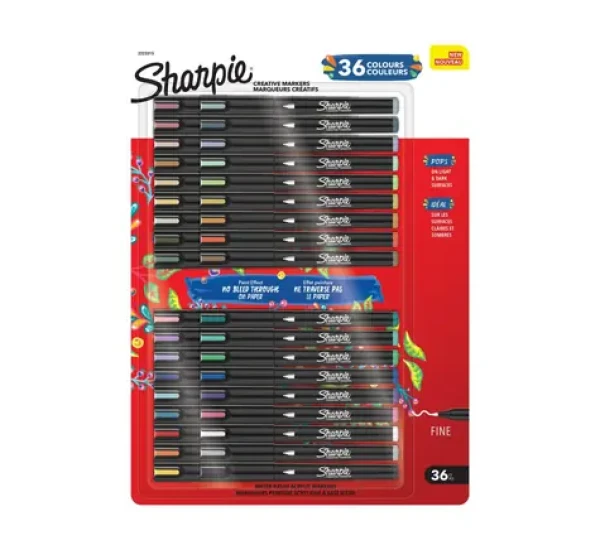 Sharpie Akrylové popisovače / Popisovač / Kulatý hrot / Jemný / 36 ks / Mix barev (2223315)