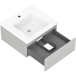 MEXEN/S - Rivel koupelnová skříňka 50 cm s umyvadlem Otis, 1 šuplík, reliéf , šedá mat/bílá mat 91A20-05023-1-BF62-W18M01