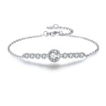 Náramek Swarovski Elements Mia, Stříbrná 17 cm + 3 cm (prodloužení)