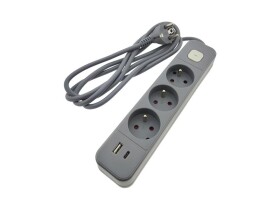 Prodlužovací kabel 3 zásuvky 2m QTECQ-417F s vypínačem