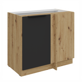 Spodní rohová skříňka Aria 105 ND 1F BB Barva korpusu: Dub artisan, Barva dvířek: BL - Black AFM