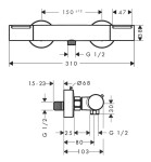 HANSGROHE - Ecostat Element Termostatická sprchová baterie, kartáčovaný černý chrom 13346340