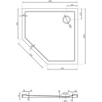 MEXEN - Flow pětiboká sprchová vanička slim 100 x 100, bílá lesk 46P101010