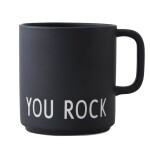 DESIGN LETTERS Porcelánový hrnek s ouškem You Rock 300 ml, černá barva, porcelán