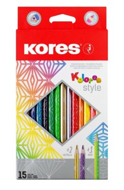 Kores Style trojhranné pastelky 15 barev