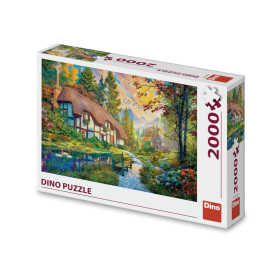 Puzzle Domek u řeky 2000 dílků - Dino