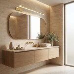 Koupelnové nástěnné LED svítidlo SWE033-1W 80cm BRUSH GOLD OSW-20132