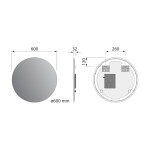 SAPHO - VELUR kulaté zrcadlo s LED podsvícením ø 60cm VR060