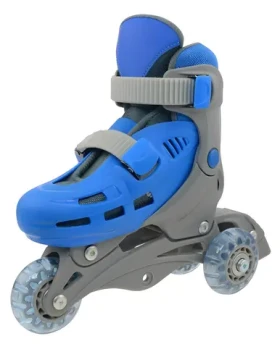 TRISKATE Basic šedo-modré vel. XS (27-30) / Dětské kolečkové brusle / 3 kolečka / PVC 64x24 mm (TRISKAT13.3-XS)