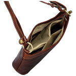 Módní dámská kožená kabelka na rameno Delami Vera Pelle Darlin, hnědá