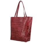 Módní dámská kožená kabelka na rameno Naysa, červená