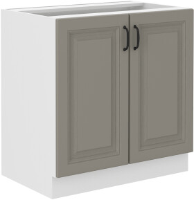Spodní skříňka Stilo 80 D 2F BB Barva korpusu: Bílá, Barva dvířek: Clay Grey