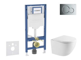 GEBERIT - Duofix Set předstěnové instalace, klozetu Oudee a sedátka softclose, tlačítko Sigma01, lesklý chrom SANI11CA1158