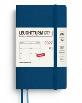 Týdenní plánovač Indigo, Pocket A6 2027, Softcover, anglicky