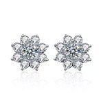 Royal Fashion stříbrné náušnice HA-XEZ002-SILVER-MOISSANITE-ZIRCON