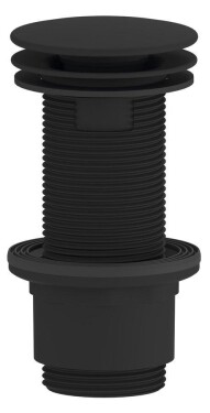 SAPHO - Umyvadlová výpust 5/4“, neuzavíratelná, velká zátka, 10-80, ABS/černá mat CV1232B