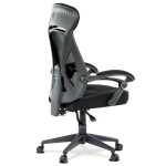 Kancelářská židle, potah černá látka a černá síťovina MESH, houpací mech. s aretací