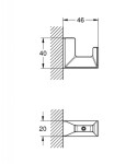 GROHE - Selection Cube Háček na koupací plášť, chrom 40782000