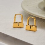 ELENYS Lock – pozlacené náušnice 18K žluté zlato