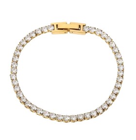 ELENYS Tennis 3 mm – pozlacený náramek 18K žluté zlato Délka náramku: 17,4 cm