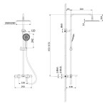 CERSANIT - Sprchový sloup VIRGO s termostatickou baterií a výtokem, černý S951-863