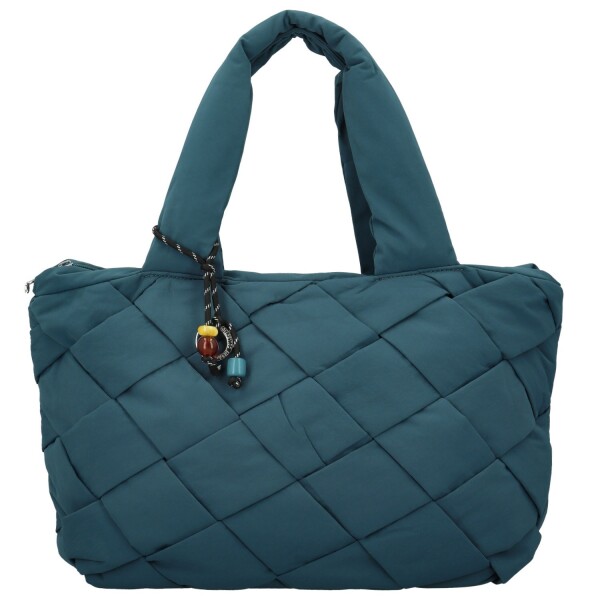 Trendy dámská textilní kabelka na rameno Larysya, tyrkysová